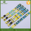 Cheap promotinal gift giveaway jacquard polyester wristband bracelet with custom logo